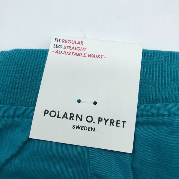 Polarn O. Pyret Teal Kids Adjustable Waist Twill Pants 1-1.5 Yrs - Picture 4 of 9